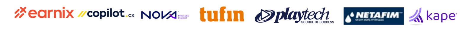 earnix, copilot.cx, NOVA, tufin, Playtech, Netafim, kape